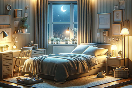 Schlafzimmer eines Menschen in der Nacht