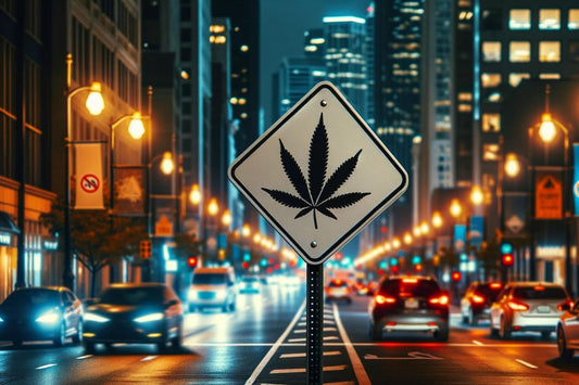 Cannabiszeichen mitten auf der Strasse