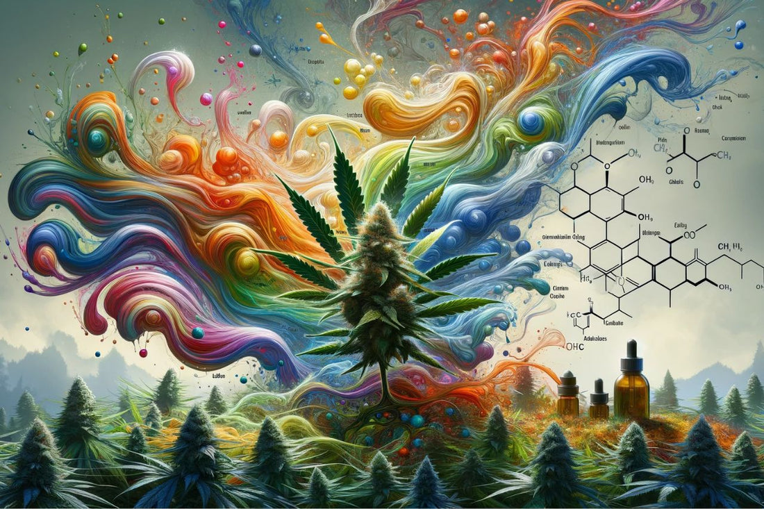 Künstlerischer Wirbel mit Cannabis.