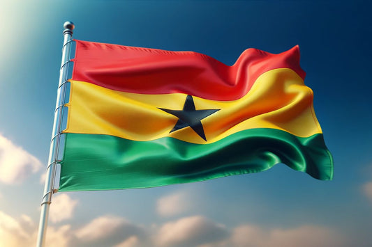 Wehende Flagge von Ghana